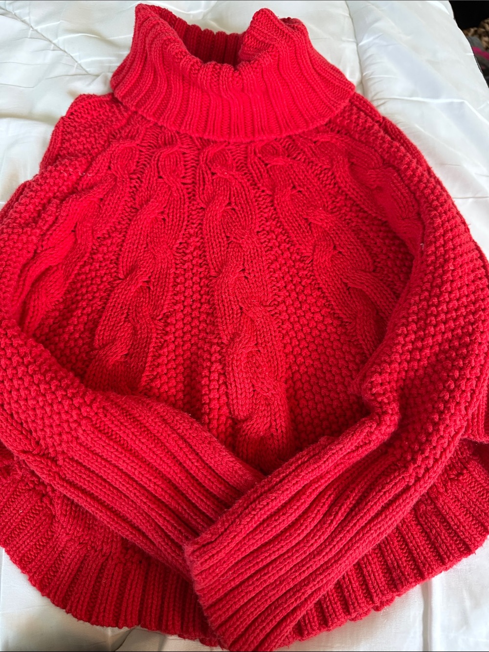Carter's Bright Red Cable Knit Turtleneck Sweater
